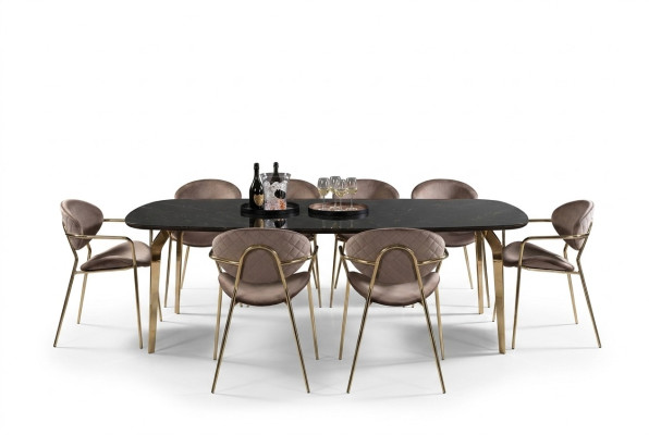 Mesa de comedor muebles de diseño italiano de lujo mesa de comedor mesas de comedor mármol acero inoxidable