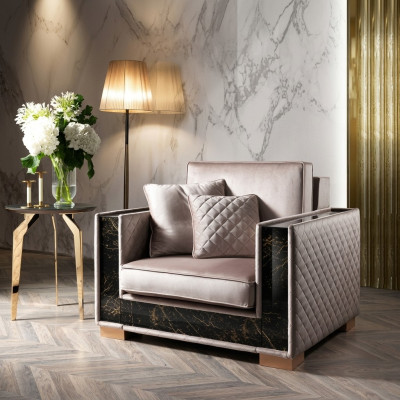 Diseñador de tapicería Textil 1 asiento Cojín Asiento Sofá Nuevo Sillón 120x102cm Sofá