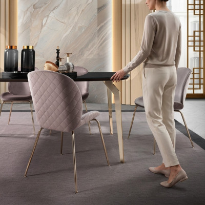 Sillas de comedor de madera Sillón de lujo Beige Sillas de salón de madera nuevos