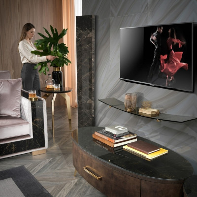 Mueble de pared moderno, estante de pared para sala de estar, aparador, estantería de TV, paredes de armario, 2 piezas.
