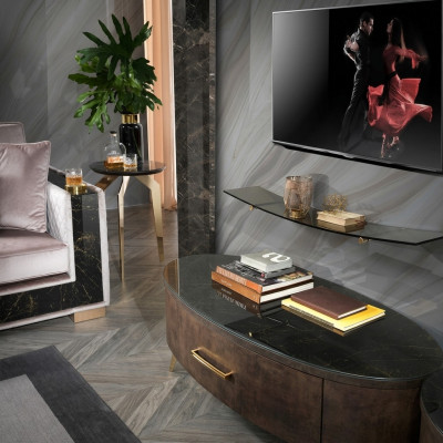 Mueble de pared moderno, estante de pared para sala de estar, aparador, estantería de TV, paredes de armario, 2 piezas.