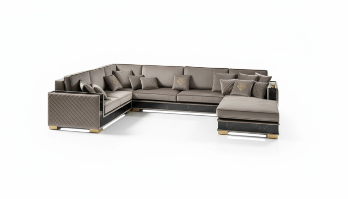 Sofá de esquina en forma de U para la sala de estar, sofá, sofá con asientos acolchados, sofás, muebles, sofá italiano.
