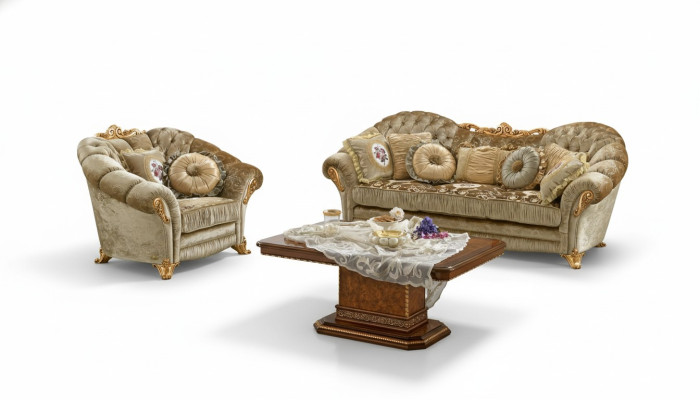 Diseño sofás tapizados tela relax moderno conjunto beige sofá 3+1 plazas