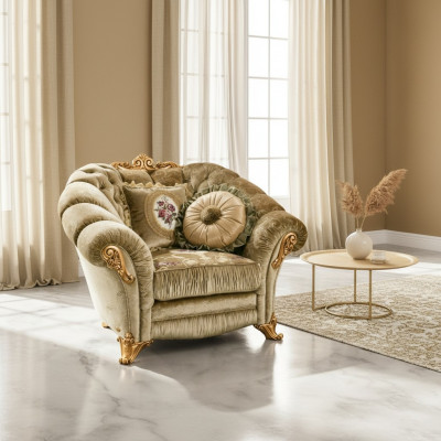 Diseñador sillón tapizado sofá asiento salón barroco rococó sillón salón lounge