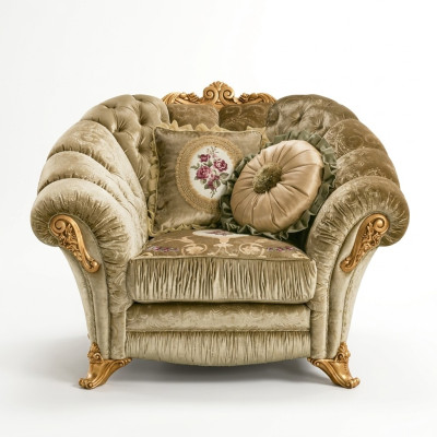 Diseñador sillón tapizado sofá asiento salón barroco rococó sillón salón lounge