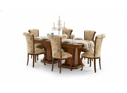 Set de comedor, juego de sillas 6x, grupo de comedor de estilo antiguo con mesa 7 piezas. Nuevo.