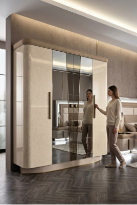 Muebles de dormitorio de Italia Armario de madera Armario de madera maciza