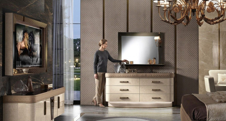 Conjunto de muebles de madera para el hogar, diseño de armario nuevo, set de sala de estar, cómoda y espejo.