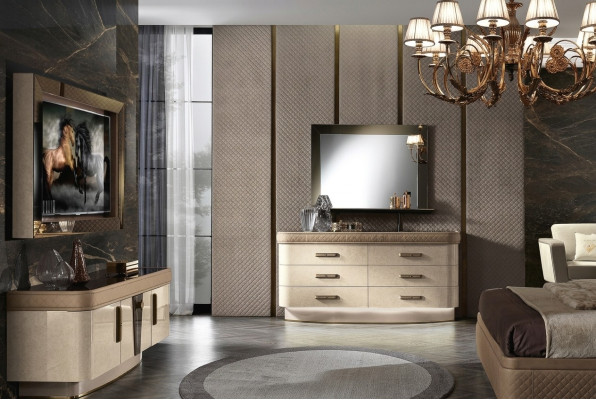 Conjunto de muebles de madera para el hogar, diseño de armario nuevo, set de sala de estar, cómoda y espejo.