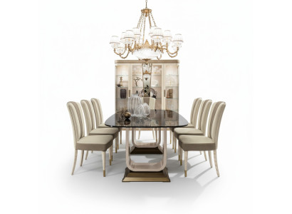 Mesa de comedor de madera conjunto de comedor 6x juego de sillas sillas grupo Italia