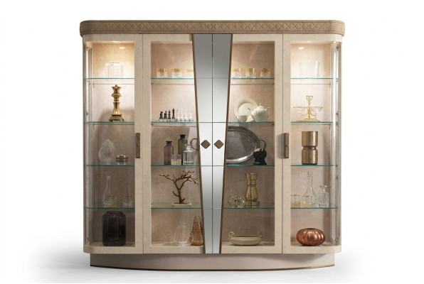 Vitrina Armario del salón Aparador Armario Vitrina clásica Repisa de cristal Nuevo