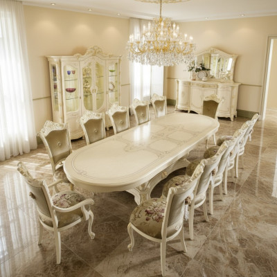 Muebles de madera de Italia, mesas de comedor, amueblado, mesa de comedor de lujo, mesa maciza.