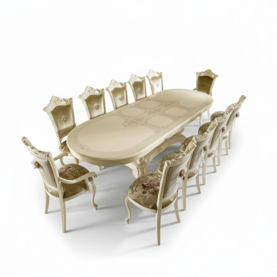 Muebles de madera de Italia, mesas de comedor, amueblado, mesa de comedor de lujo, mesa maciza.
