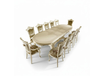 Muebles de madera de Italia, mesas de comedor, amueblado, mesa de comedor de lujo, mesa maciza.