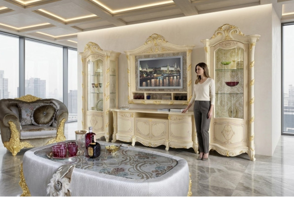 Mueble de soporte de TV, armario, conjuntos de paredes, sala de estar, nueva unidad de sala de estar, vitrina, estante de pared