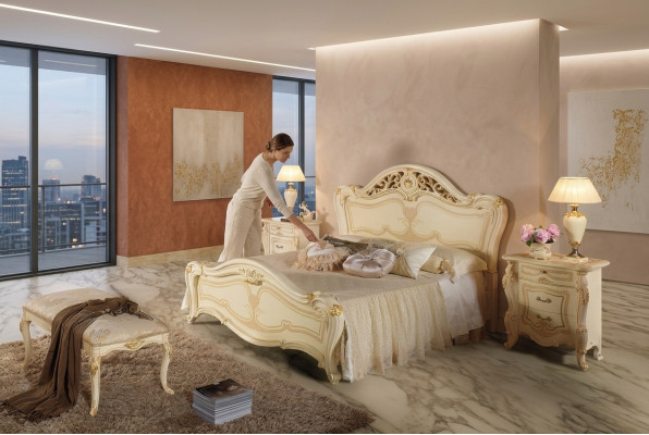 Cama de madera Set de dormitorio Muebles Moderno Lujo Camas Nuevas 2 mesitas de noche 3 piezas