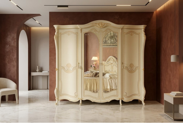 Muebles de dormitorio de madera italiana Armario ropero de madera Maciza