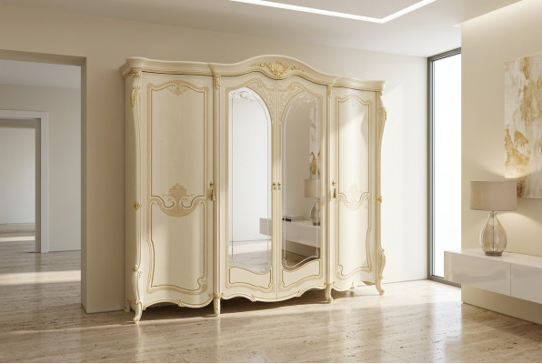 Muebles de dormitorio de madera italiana Armario ropero de madera Maciza