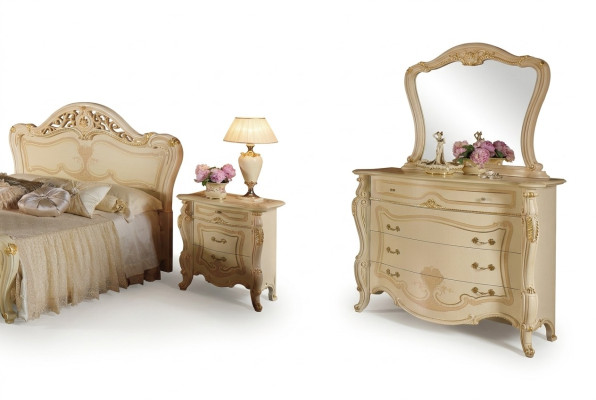 Diseño Muebles Armario Grupo Nuevo Lujo 2 piezas Cómoda Espejo Madera Conjunto Clásico