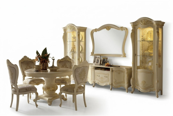 Juego de muebles de salón de 4 piezas. Pared de salón de madera 2x vitrina conjunto completo de sala.