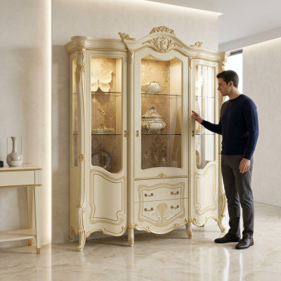 Vitrina aparador bufé armario Muebles italianos Decoración estanterías Vitrinas