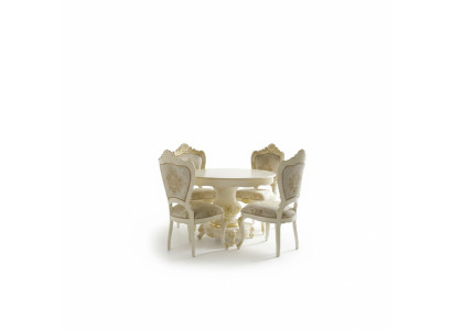 Mesa redonda de lujo de madera maciza italiana para el comedor, mesas redondas muebles de comedor nuevos.