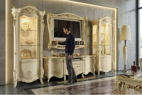 Diseño mueble de salón aparador 2x armario rtv marco aparador 4 piezas set vitrina