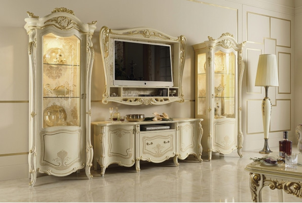 Diseño mueble de salón aparador 2x armario rtv marco aparador 4 piezas set vitrina