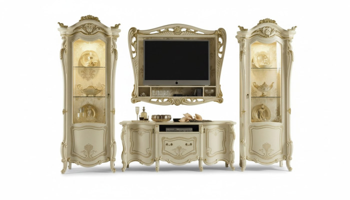 Diseño mueble de salón aparador 2x armario rtv marco aparador 4 piezas set vitrina