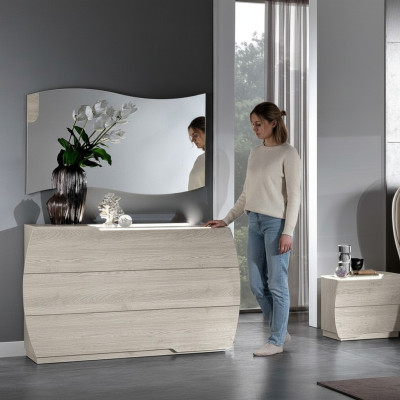 Conjunto de muebles de dormitorio de madera, diseño de armarios, conjunto de cómoda, espejo, cómodas.