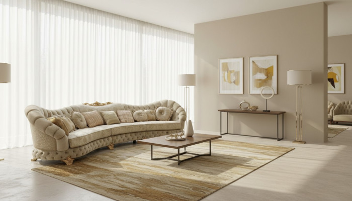 Sofá de diseño Sofá de esquina redondo Sofá redondo Moderno Sofá de esquina Circular Muebles de salón italianos modernos.