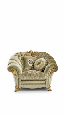 Silla de lujo tapizada Cóctel Relax Sala de estar Sillas Muebles Diseño Sillón beige