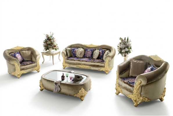 Sofá sofá de terciopelo acolchado asiento de 3+1+1 plazas de diseño sofás sofás de madera nuevos salón