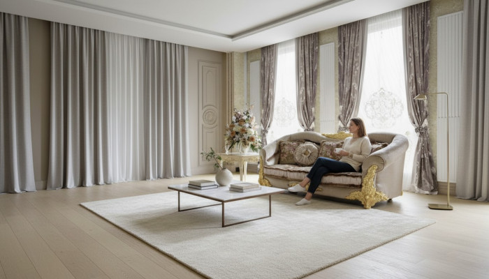 Sofá de diseño Chesterfield de tres plazas de color marrón para la sala de estar.