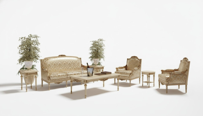 Sofá conjunto 3+1 Set Sofá de diseño Sofá acolchado Sofás Sofá Clásico Grupo de lujo