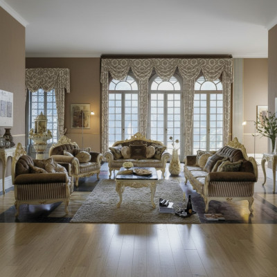 Sofá de salón clásico Conjunto de sofás Sofás Tapizados Sofá Conjunto de sofá 3+2+1 plazas