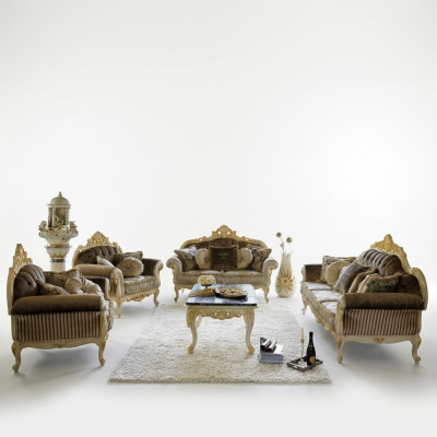 Sofá de salón clásico Conjunto de sofás Sofás Tapizados Sofá Conjunto de sofá 3+2+1 plazas