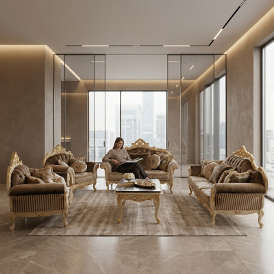 Sofá italiano de 3 plazas, sofá de terciopelo Winchester 230 cm marrón muebles nuevos.