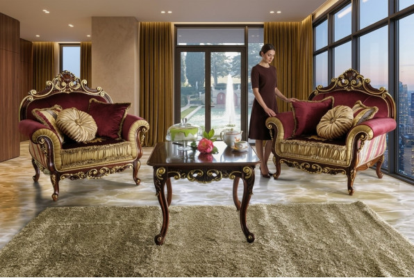 Conjunto de sillas Sillas de relajación Grupo de salón Nuevo Diseño Silla de madera Club 2x Juego Nuevo