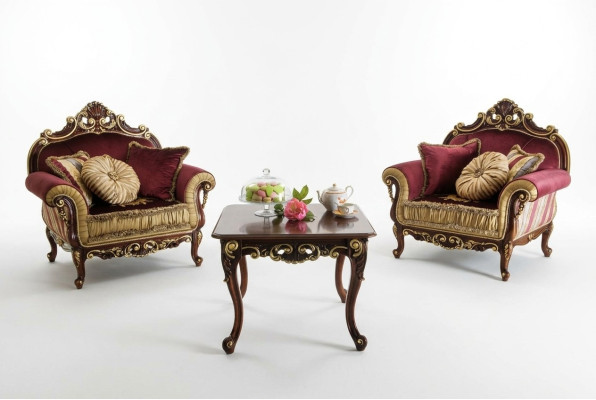 Conjunto de sillas Sillas de relajación Grupo de salón Nuevo Diseño Silla de madera Club 2x Juego Nuevo