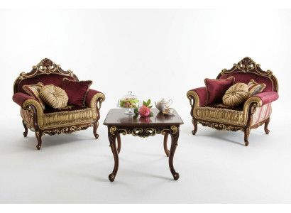 Conjunto de sillas Sillas de relajación Grupo de salón Nuevo Diseño Silla de madera Club 2x Juego Nuevo