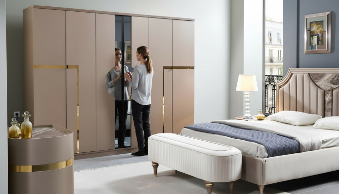 Armario de ropa Lujo Armario Dormitorio Muebles Estilo Italiano Madera Armarios