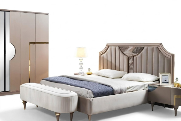 Marco de la cama Doble Estructuras de cama de madera Dormitorio Blanco Lujo Cama Moderna Camas