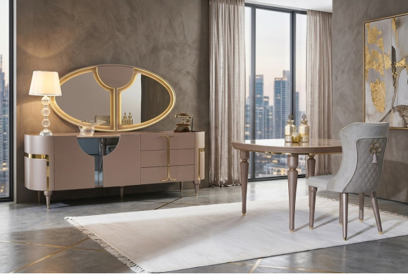 Mueble de consola armario de madera espejo cómoda armario lujo cómoda armario estante