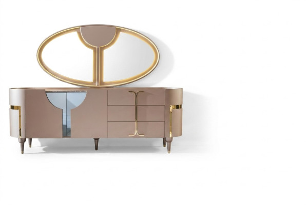Mueble de consola armario de madera espejo cómoda armario lujo cómoda armario estante