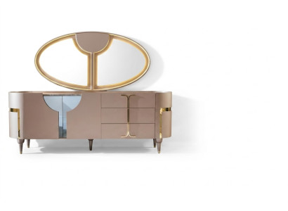 Mueble de consola armario de madera espejo cómoda armario lujo cómoda armario estante