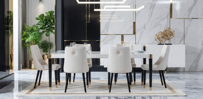 Diseño moderno de mesa de comedor de madera Ess Ess nueva mesa de comedor mesa extensible mesas de madera.