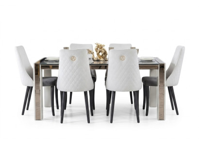 Tapizado Textil Tela Conjunto de comedor Sofá Set Completo Diseño Sillón 6 Sillas