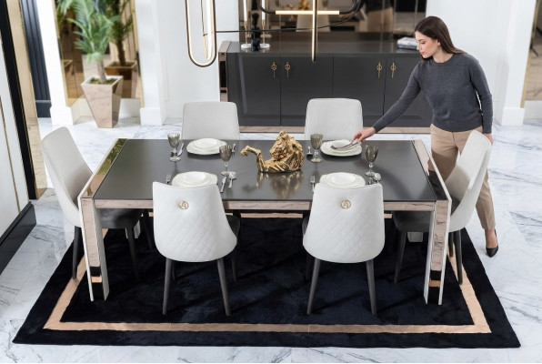 Muebles de madera maciza de Italia para la mesa del comedor.