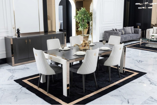 Muebles de madera maciza de Italia para la mesa del comedor.